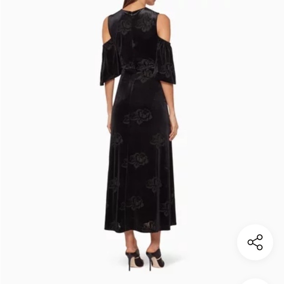 Ganni Black Bloomsbury Velvet  Maxi Dress Sz 38 - Picture 2 of 14